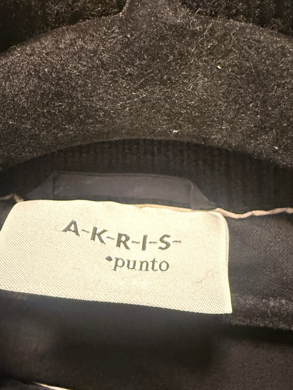 A-K-R-I-S- punto ANORAK Black Jacket with Cream Polka Dots Size 4 Preloved - Picture 4 of 5